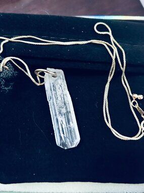 Pratt Daddy Danburite Crystal Necklace with adjustable gold plated chain